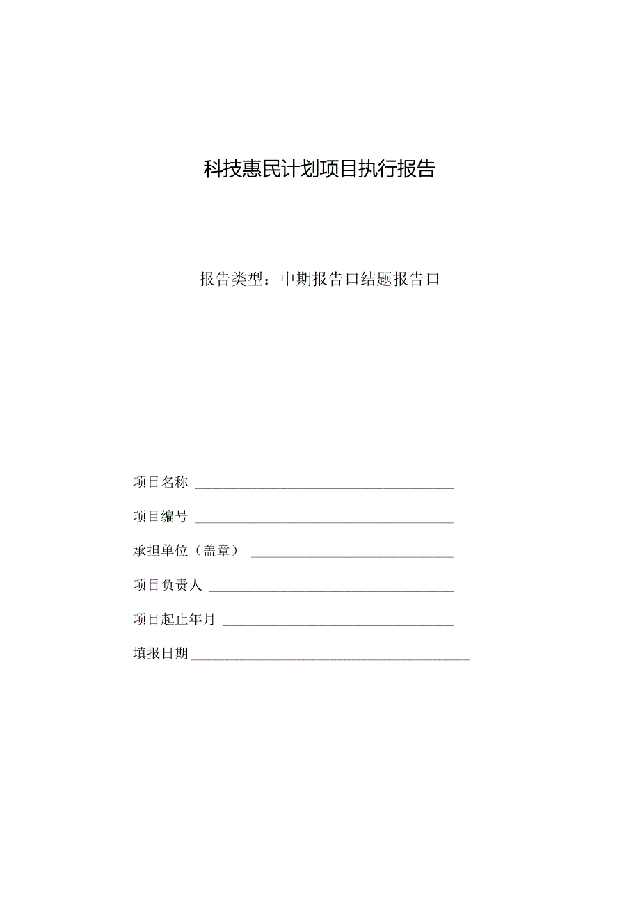 惠民计划项目执行情况报告.docx_第1页