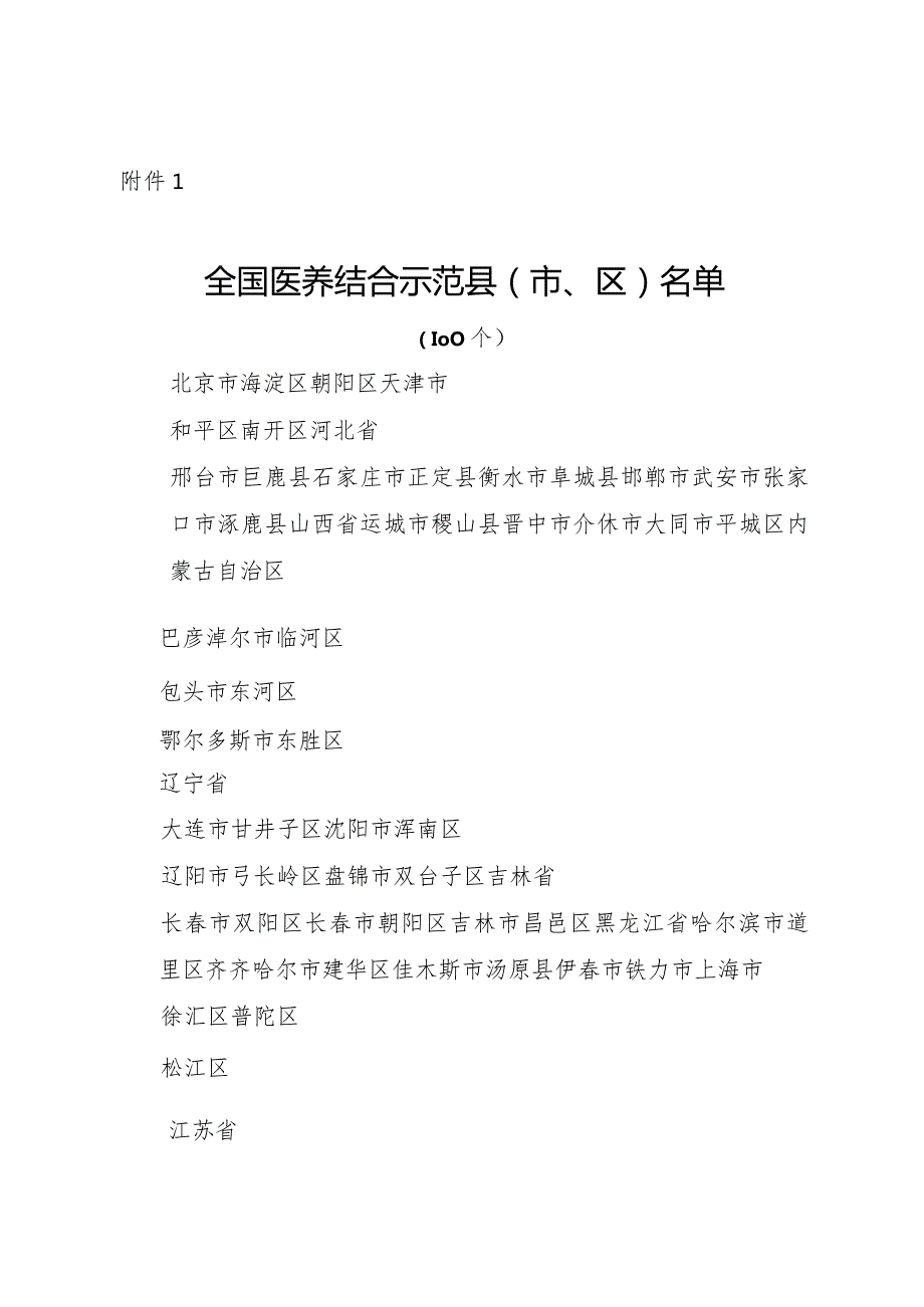 2024年1月《国家卫生健康委关于命名全国医养结合示范县（市、区）和示范机构的通知》.docx_第3页