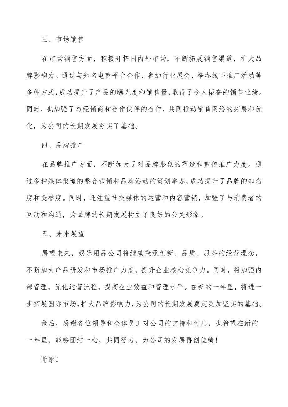 娱乐用品公司年度总结报告范文.docx_第2页