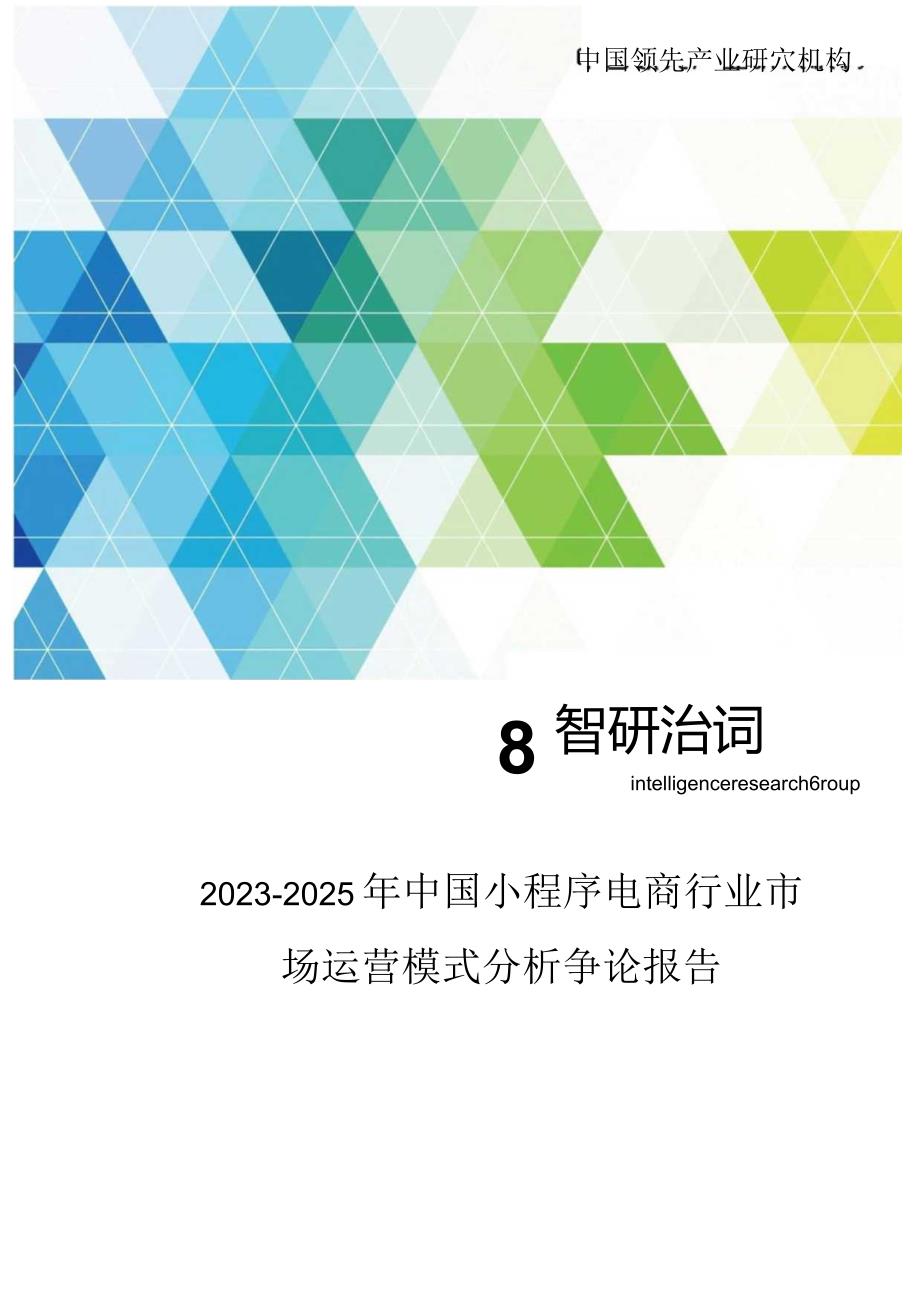 2023年-2025年中国小程序电商行业市场运营模式分析研究报告.docx_第1页