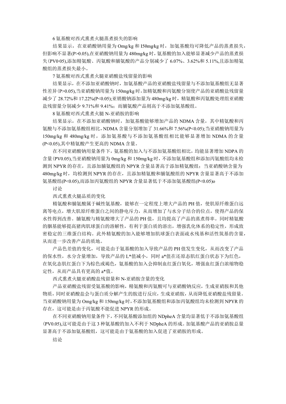 3 种氨基酸对西式熏煮火腿品质及N亚硝胺形成的影响 附肉制品中亚硝胺控制的研究进展.docx_第2页