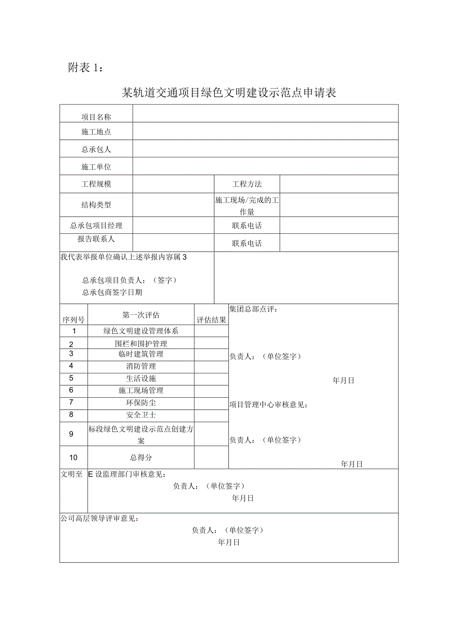 轨道交通绿色文明施工示范工地检查表.docx_第1页